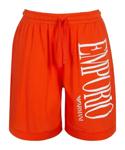 Emporio Armani Knit Shorts In Red