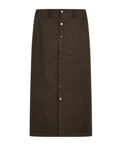 Emporio Armani Knit Skirt In Brown