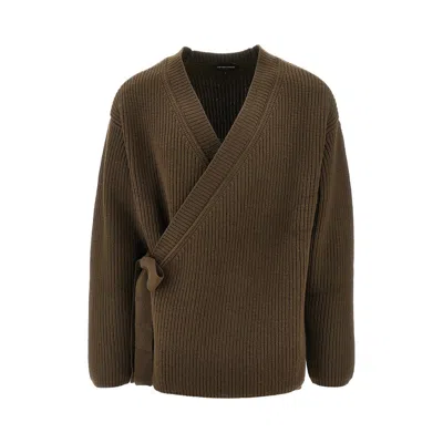 Emporio Armani Knitted Cardigan In Green