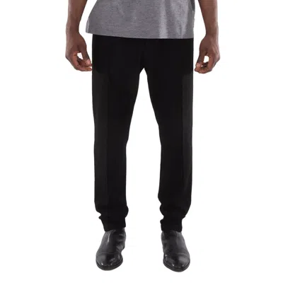 Emporio Armani Knitted Cotton Blend Trousers In Black
