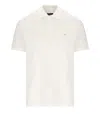 Emporio Armani Logo Embroidered Short-sleeved Polo Shirt In White