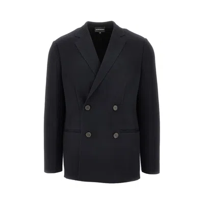 EMPORIO ARMANI KNITTED DOUBLE-BREASTED JACKET