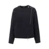 Emporio Armani Knitted Jacket With Zip Closure In Blue