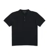 Emporio Armani Knitted Logo Polo Shirt In Black