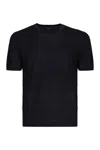 Emporio Armani Knitted T-shirt In Blue