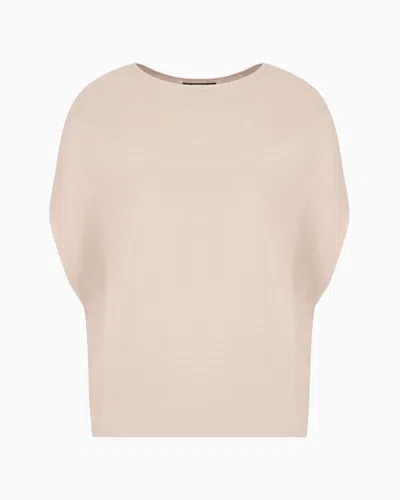 Emporio Armani Knitted Tops In Beige