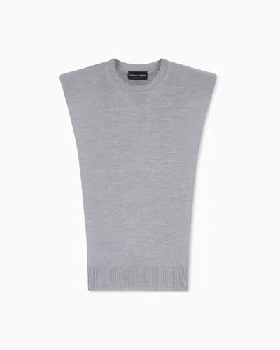 Emporio Armani Knitted Tops In Gray