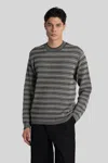 Emporio Armani Eagles Motif Jacquard Wool Sweater In Gray