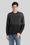 Emporio Armani Virgin Wool Jumper With Micro Jacquard Op-art Diamonds In Multi