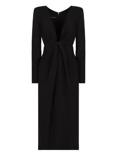 Emporio Armani Moon Capsule Collection Virgin Wool Blend Cover Fabric Coat In Noir