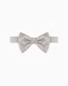 Emporio Armani Official Store Pure Silk Bow Tie With Jacquard Micro-motif In Silver