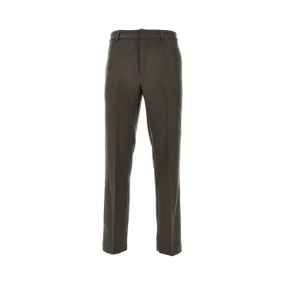 Emporio Armani L And Cashmere-blend Chino Pants In Green
