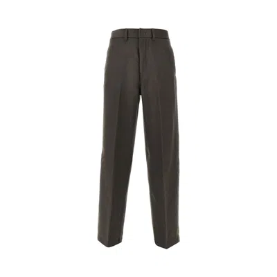 Emporio Armani L And Cashmere-blend Wide-leg Pants In Gray