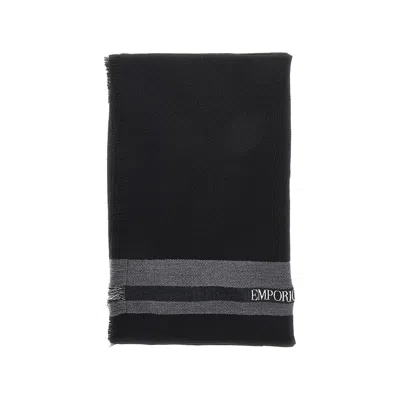 Emporio Armani L And Silk Scarf With Logo Band