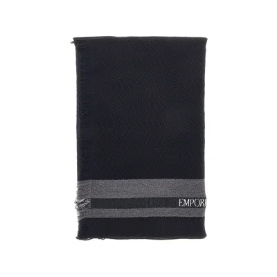 Emporio Armani L And Silk Scarf With Logo Band