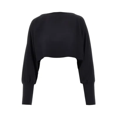 Emporio Armani L-blend Cloth Cropped Top In Black