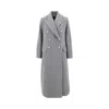 Emporio Armani Wool Melange Double Breasted Coat In Grey