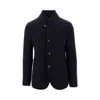 Emporio Armani L-blend Jacket With Guru Collar In Blue
