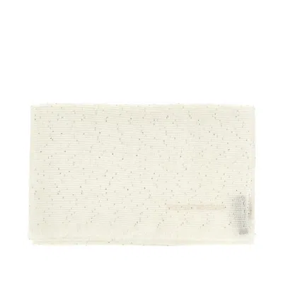 Emporio Armani L-blend Scarf With Micro Sequins In Brown