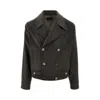 Emporio Armani L Double-breasted Short Blouson Jacket In Black