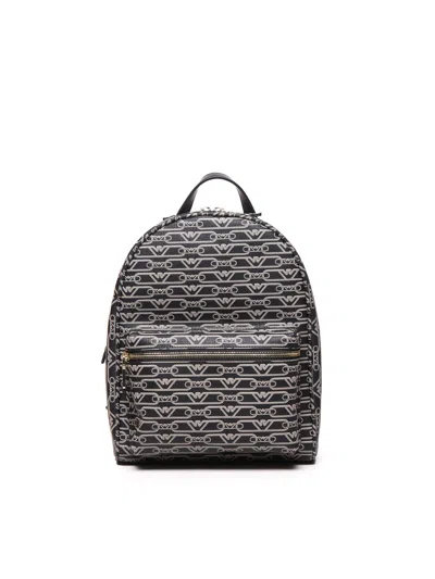 Emporio Armani La Gio Backpack In Nero-ecru