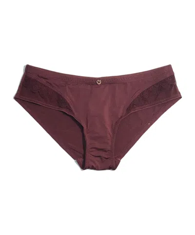 Emporio Armani Lace Detail Briefs Pants In Red