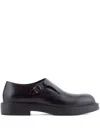 Emporio Armani Lace-up Shoes With Buckle And Block Heel In Black