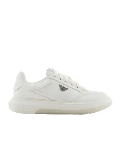 EMPORIO ARMANI EMPORIO ARMANI ROUND TOE LACE-UP SNEAKERS