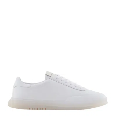 Emporio Armani Lace-up Low-cut Sneakers In White