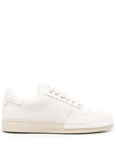 Emporio Armani Lace-up Sneakers In Neutral