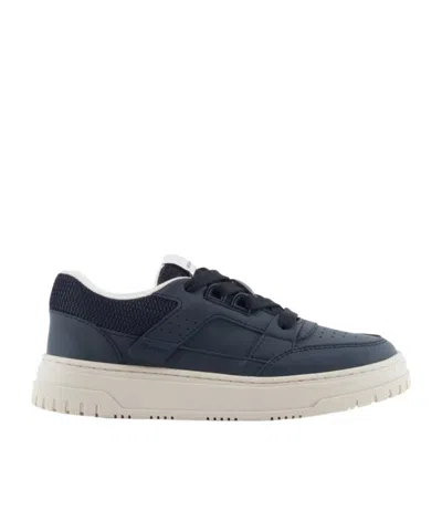 Emporio Armani Lace Up Sneakers In Blue
