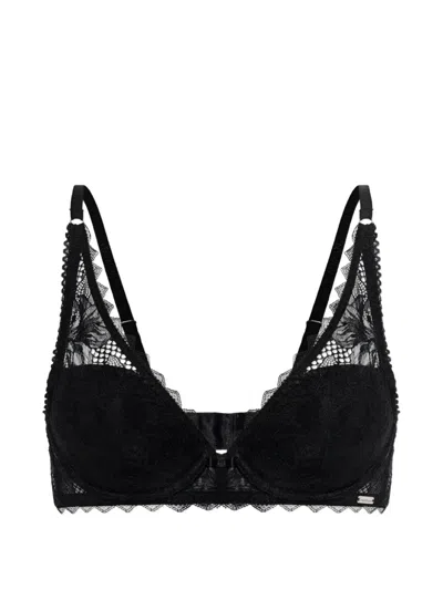 Emporio Armani Lace-detail Bra In Black