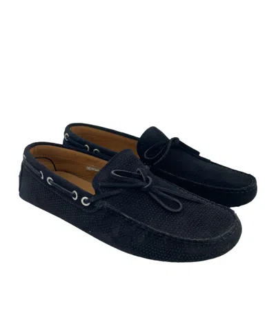 Emporio Armani Lacing Round Head Loafers In Black