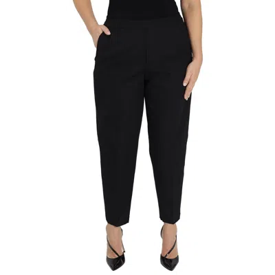 EMPORIO ARMANI LADIES BLACK CASUAL COTTON STRETCH TROUSERS
