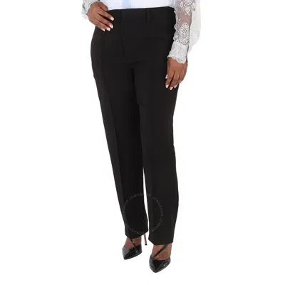 Emporio Armani Ladies Black Straight-leg High-waist Trouser