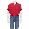 Emporio Armani Armani Ladies Blouson Red Zip Jacket In Red