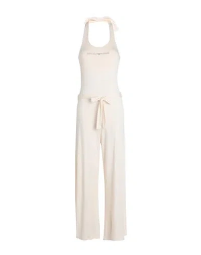 Emporio Armani Ladies Knit Jumpsuit Woman Cover-up Cream Size M Viscose, Elastane In White