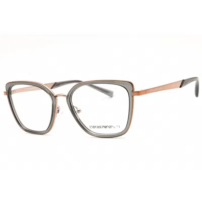 Emporio Armani Ladies Rose Gold Tone Cat Eye Eyeglass Frames 0ea1152 In Gray