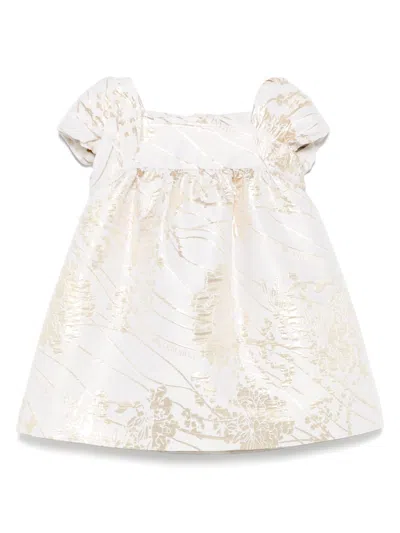 Emporio Armani Babies' Lamé-jacquard Dress In Neutrals