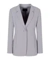 Emporio Armani Lapel Long Sleeve Casual Jacket In Gray