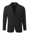 Emporio Armani Lapel Long-sleeved Suit Jacket In Black