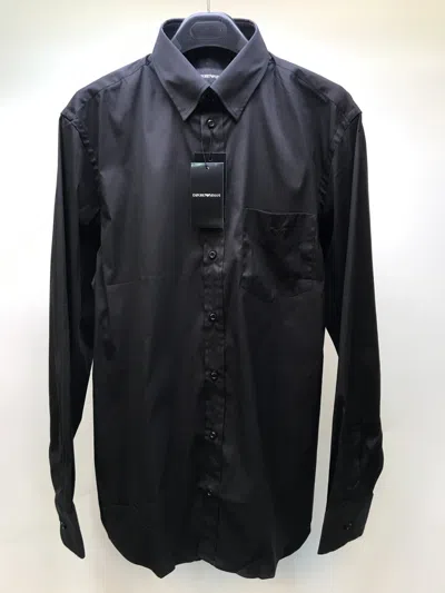 Emporio Armani Lapel Shirt In Black