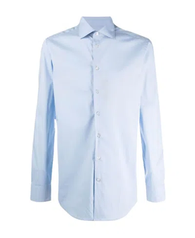 Emporio Armani Lapel Shirt In Blue
