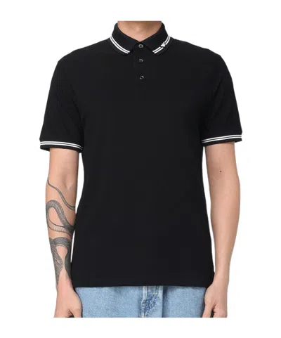 EMPORIO ARMANI EMPORIO ARMANI PIPED COLLAR PIQUÉ POLO SHIRT