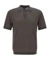 Emporio Armani Jacquard Knitted Polo Shirt In Brown