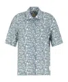 Emporio Armani Linen Blend Shirt All-over Print In Multicolor