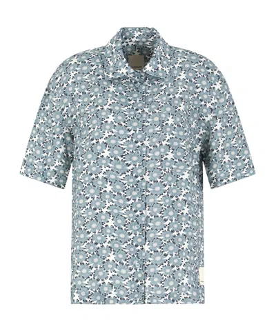 Emporio Armani Lapel Short Sleeve Shirt In Multicolor