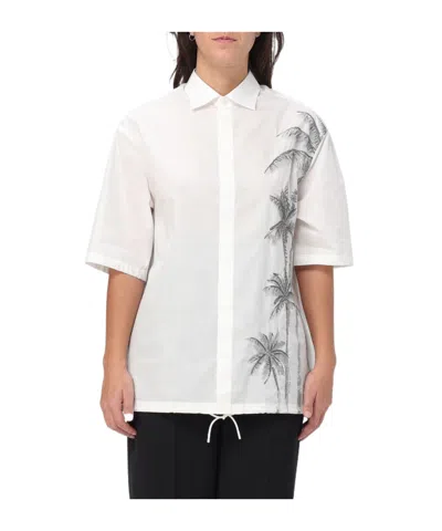 Emporio Armani Lapel Short-sleeved Shirt In White