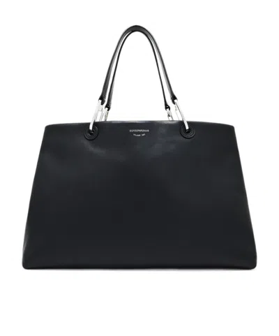 Emporio Armani Large Myea Shopper Bag In Black