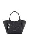 Emporio Armani Woven Texture Tote Bag In Black